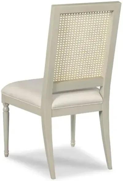 Mariana Cane Side Chair - Graystone/Natural Linen - Beige