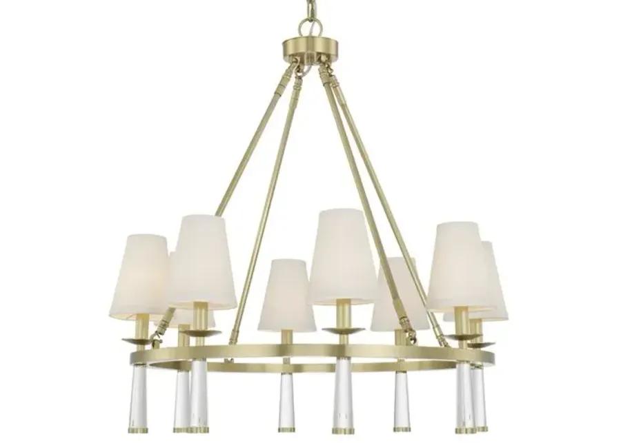 Baxter Chandelier - Aged Brass - Crystorama - Gold