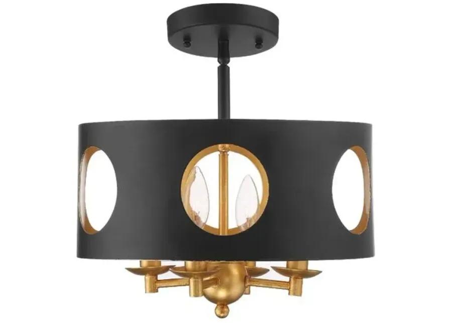 Odelle Flush Mount - Matte Black - Crystorama