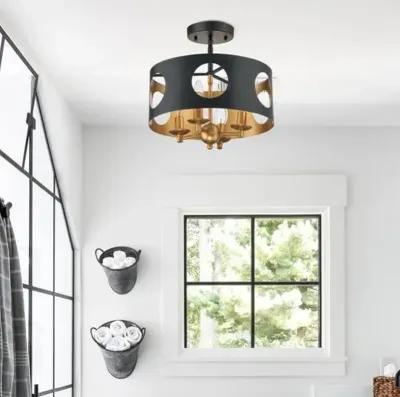 Odelle Flush Mount - Matte Black - Crystorama