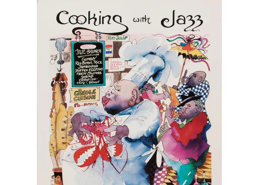 Leo Meiersdorff Cooking with Jazz Poster - Red