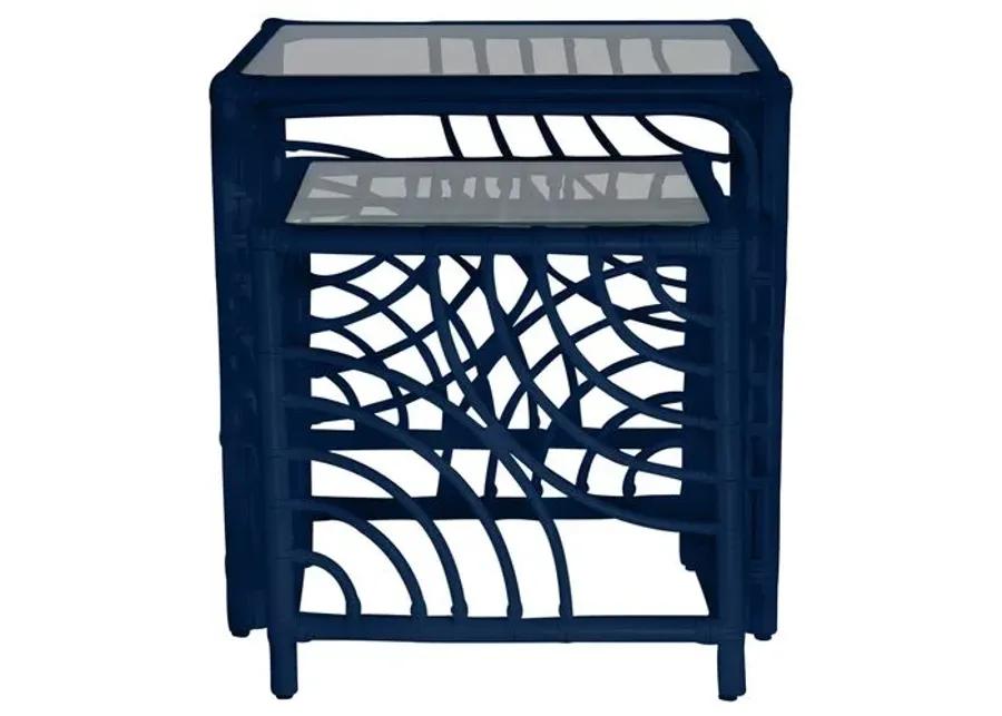 Swirl Nesting Tables - Navy - Blue