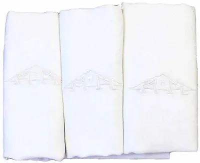 Antique French Linen "AA" Napkins - Set of 6 - Rose Victoria - White