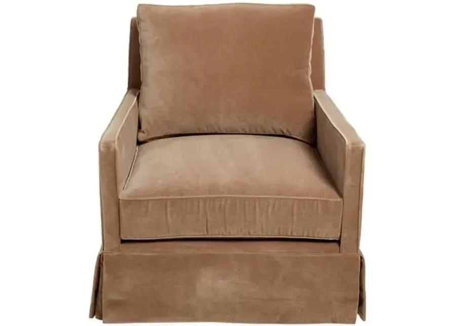 Auburn Club Chair - Toffee Velvet - Miles Talbott - Hancrafted in the USA