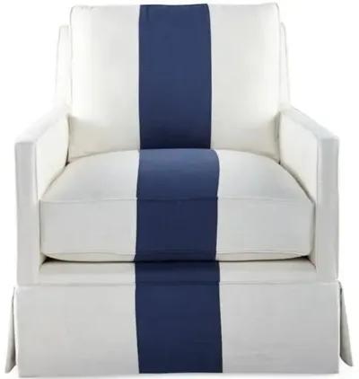 Auburn Club Chair - Indigo Stripe - Miles Talbott