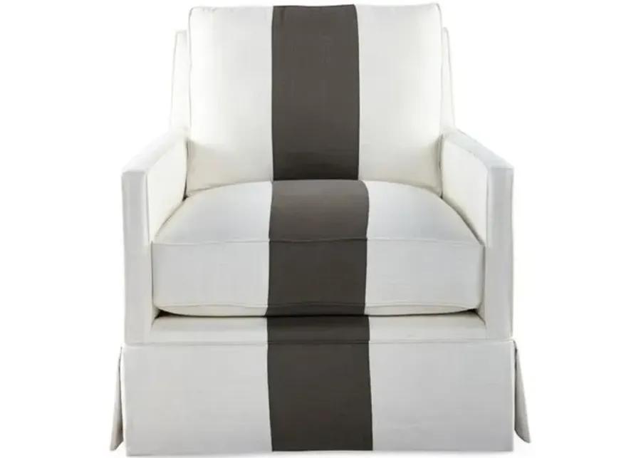 Auburn Club Chair - Charcoal Stripe - Miles Talbott