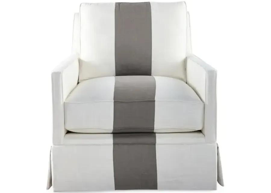 Auburn Club Chair - Gray Stripe - Miles Talbott