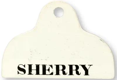 Antique Creamware Sherry Barrel Label - Rose Victoria - White