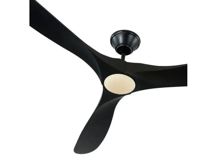 Visual Comfort - Maverick LED Ceiling Fan - Matte Black - 3 Blades, Hand-Held Remote Control, Energy Efficient, 6 Speed DC Motor