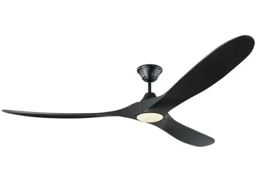 Visual Comfort - Maverick LED Ceiling Fan - Matte Black - 3 Blades, Hand-Held Remote Control, Energy Efficient, 6 Speed DC Motor