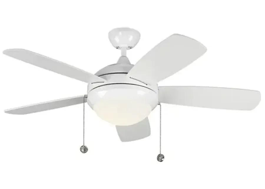 Visual Comfort - Discus Classic II Ceiling Fan - White - 5 Blades, Energy Efficient