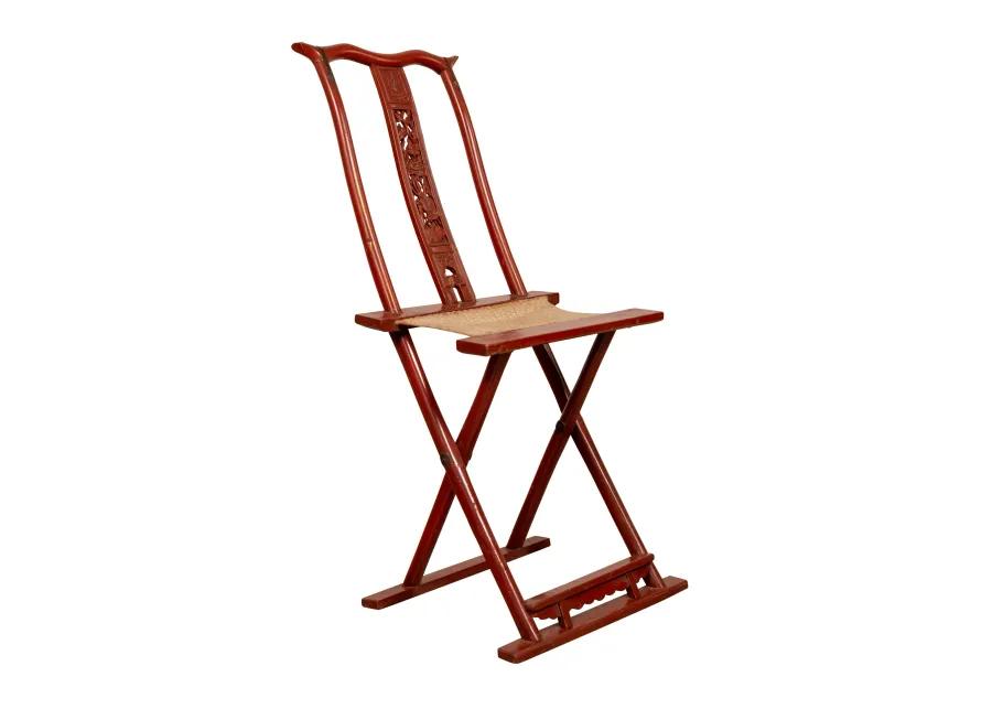 Chinese Red Lacquered Folding Chair - FEA Home