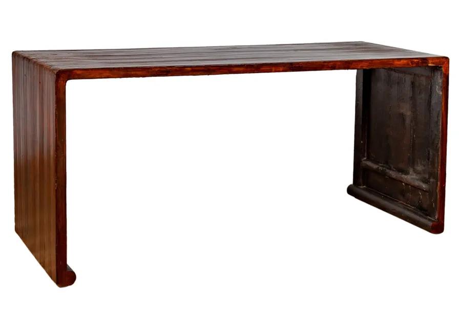 Burmese Vintage Waterfall Console Table - FEA Home - Brown