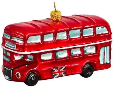 Double-Decker Bus Ornament - Red