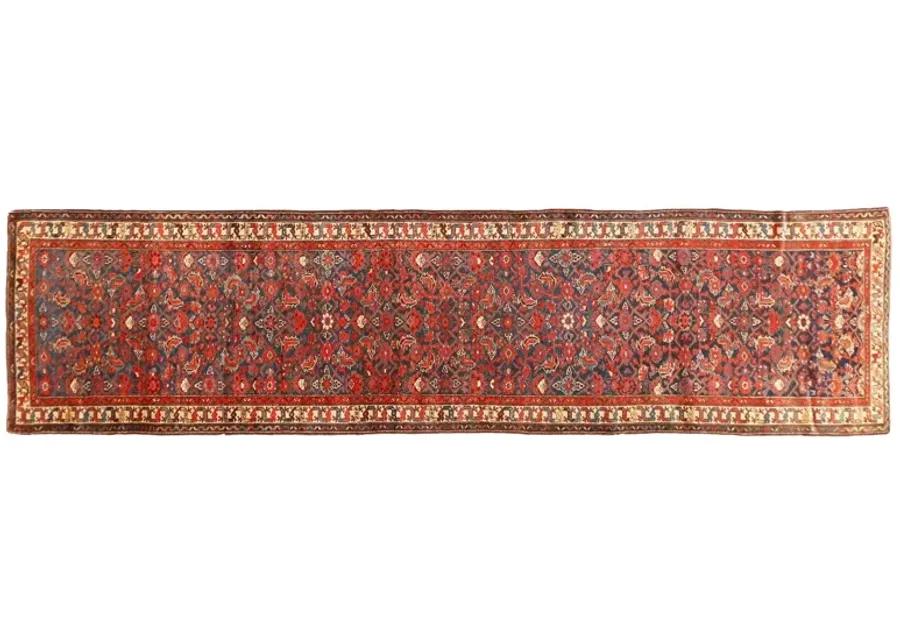 Persian Hamadan Runner - 3'4" x 13'4" - red