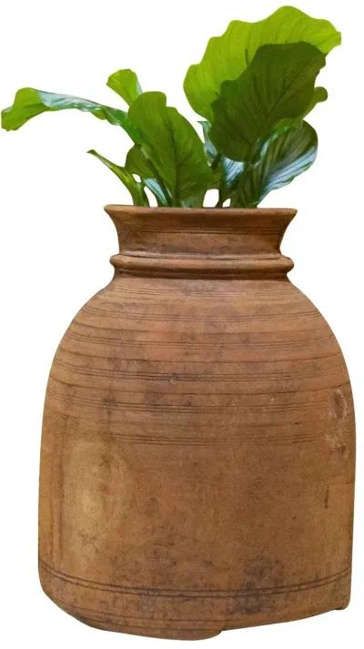 Bahi Nepalese Tribal Ghee Outdoor Pot - de-cor - Brown