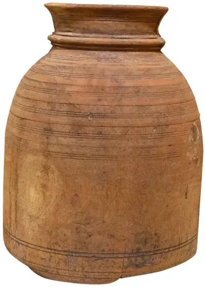 Bahi Nepalese Tribal Ghee Outdoor Pot - de-cor - Brown