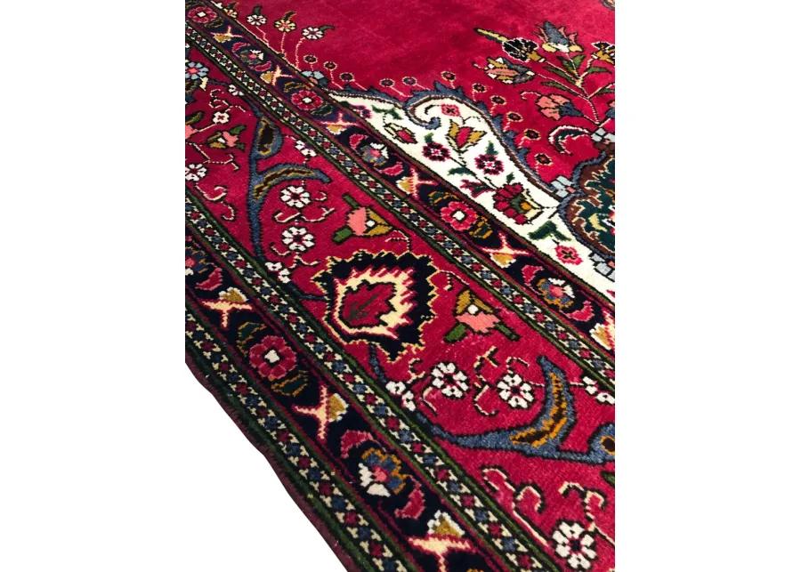 7'9" x 11'1" Vintage Persian Rug - F.J. Kashanian - red - red