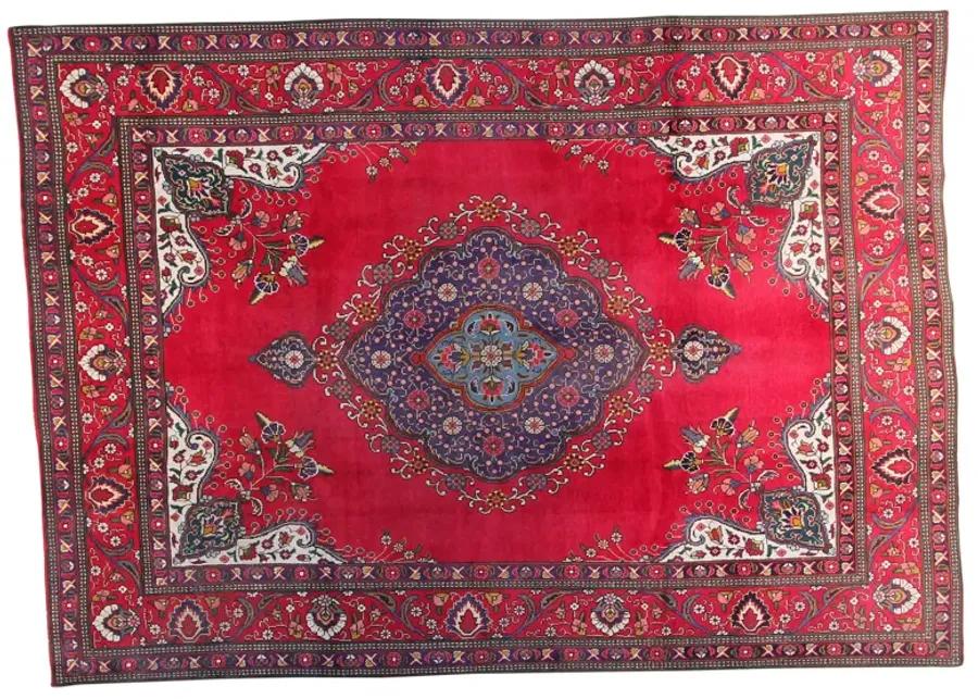 7'9" x 11'1" Vintage Persian Rug - F.J. Kashanian - red - red