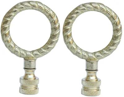 Brass Rope Lamp Finials - a Pair By Interesting Things - Gold - Fits a standard size lamp harp