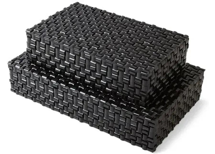 Woven Horn Box - Black - Global Views