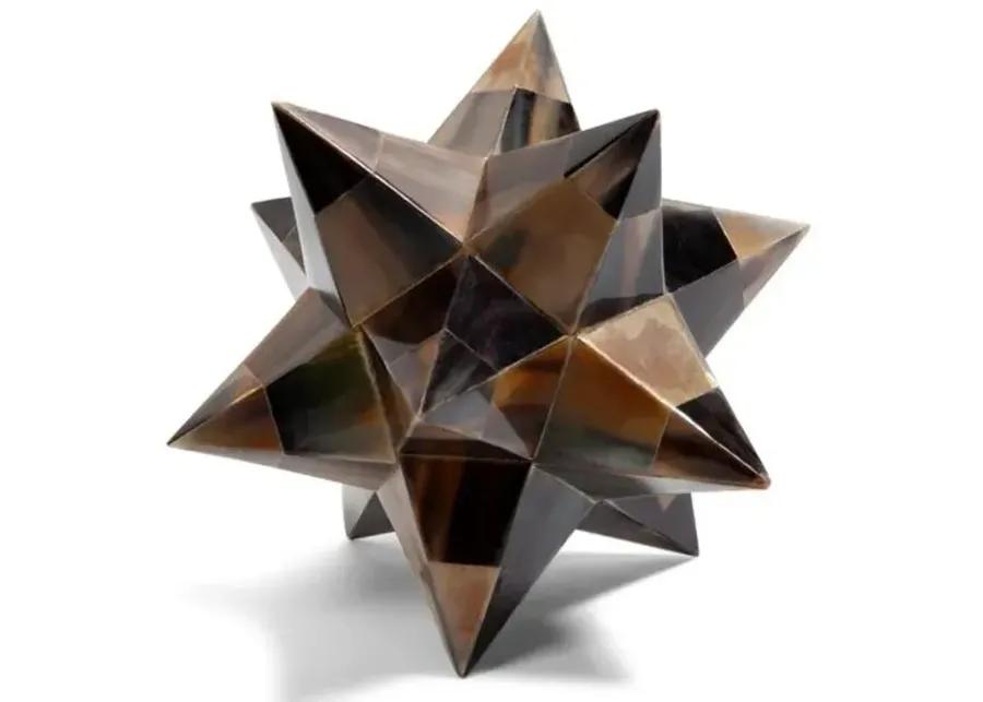 Stellated Dodecahedron Horn Objet - Brown - Global Views