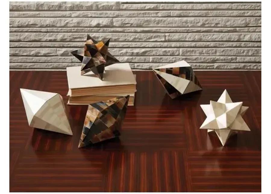 Stellated Dodecahedron Horn Objet - Brown - Global Views