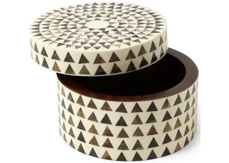 Triangle Stripe Box - Cream/Brown - Global Views