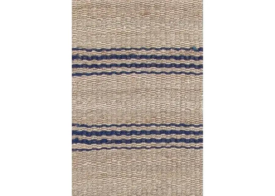 Ticking Jute Rug - DASH & ALBERT - Blue - Blue