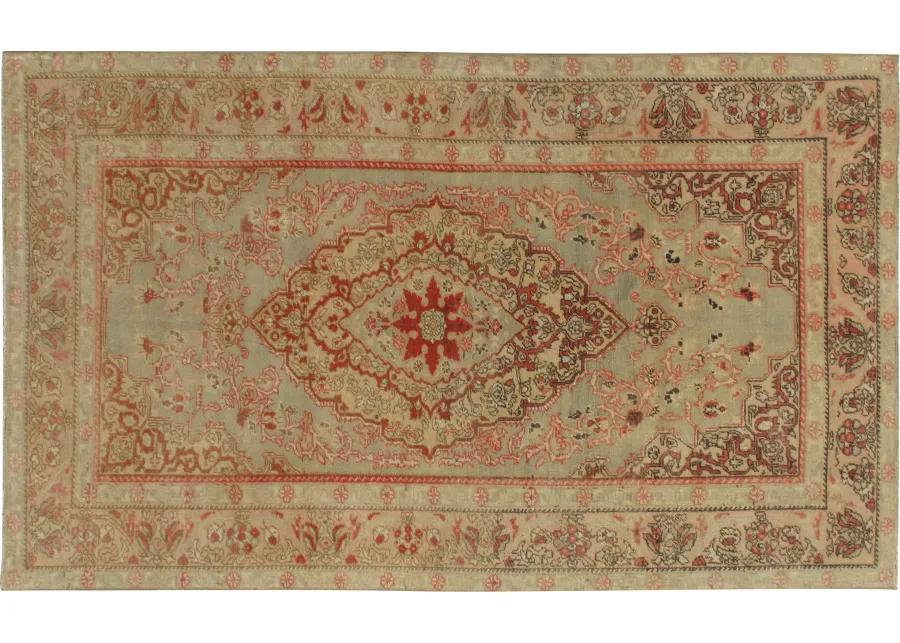 Turkish Oushak Rug - 4'2 x 6'11 - Beige - Beige