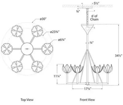 Visual Comfort - Alberto Small Single-Tier Chandelier - Plaster White