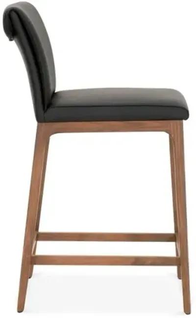 Russell Counter Stool - Black Leather