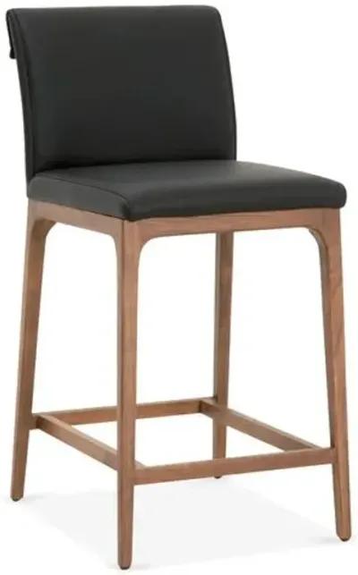 Russell Counter Stool - Black Leather