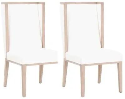 Set of 2 Performance Armel Wingback Side Chairs - Pearl - Ivory