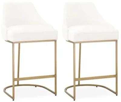 Set of 2 Lola Counter Stools - Brass/Pearl Performance