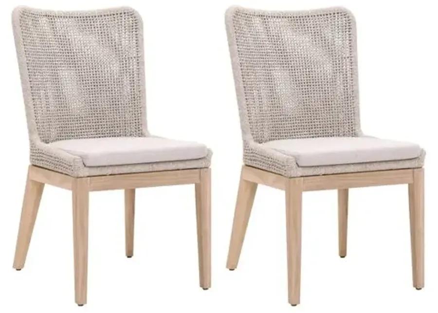 Set of 2 Roux Outdoor Rope Side Chairs - Taupe/Gray