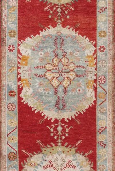 Turkish Oushak Runner - 2'11" x 11'5" - Red