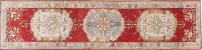 Turkish Oushak Runner - 2'11" x 11'5" - Red