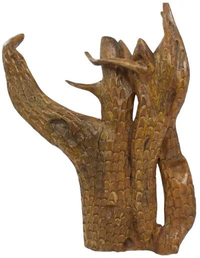 Carved Wooden Tree Sculpture - G3Q Designs - brown