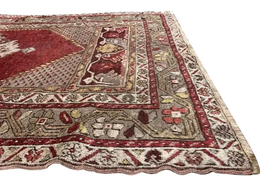 Turkish Oushak Rug - 3' x 5'8 - Red - Red