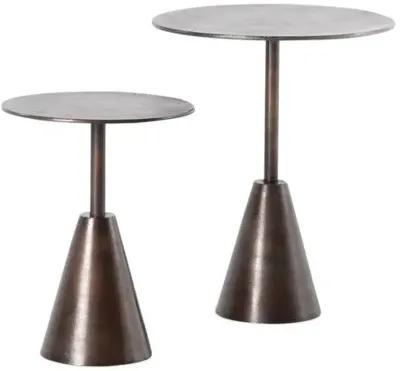 Set of 2 Parker Outdoor Side Tables - Antique Rust