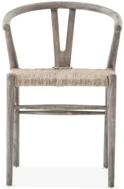 Paxton Teak Outdoor Dining Chair - Weathered Gray - Beige