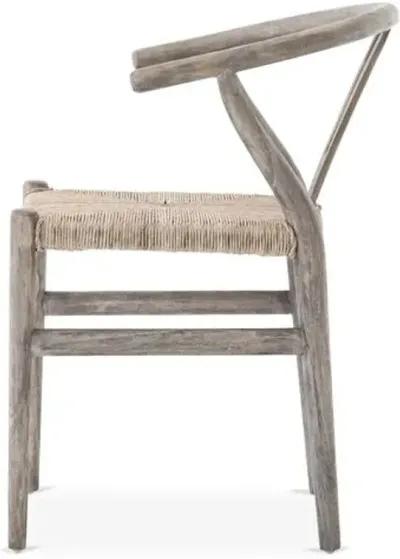 Paxton Teak Outdoor Dining Chair - Weathered Gray - Beige