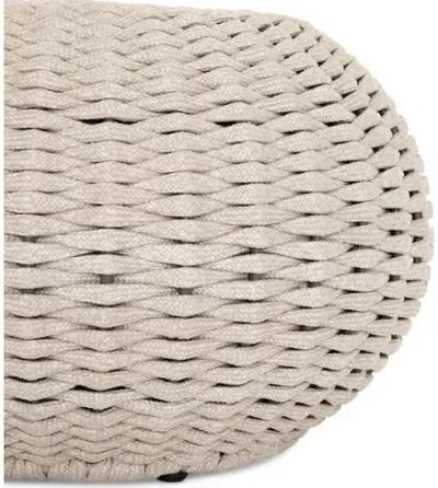 Myles Woven Outdoor Accent Stool - Ivory