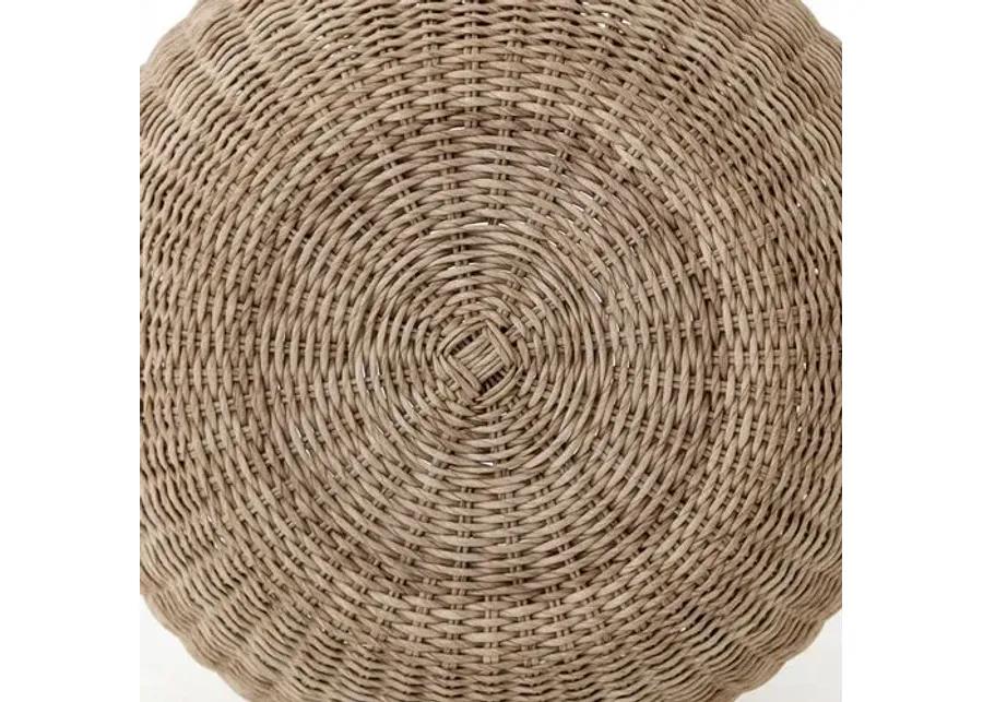 Myles Outdoor Accent Stool - Natural - Beige