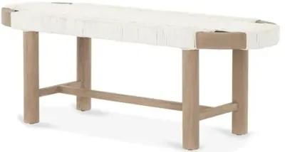 Arlo Outdoor Teak Bench - Washed Brown - Beige