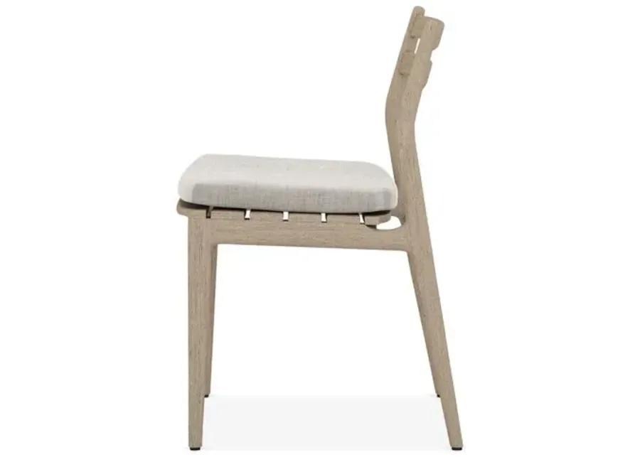 Leland Outdoor Teak Dining Chair - Brown/Stone