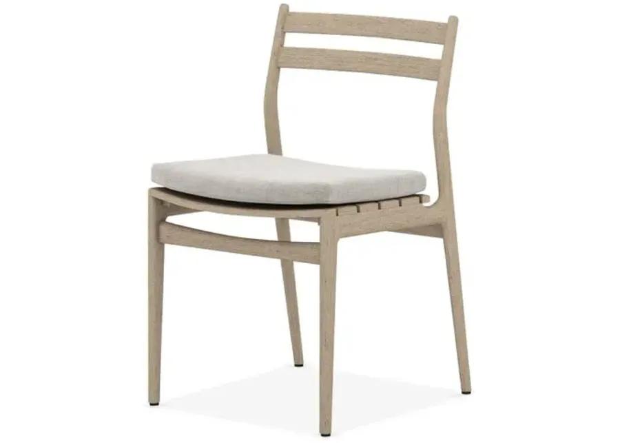 Leland Outdoor Teak Dining Chair - Brown/Stone