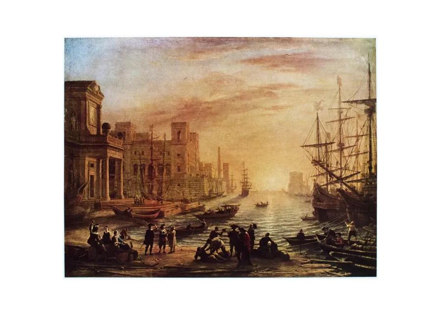 1950s Claude Lorrain - Seaport at Sunset - Yellow