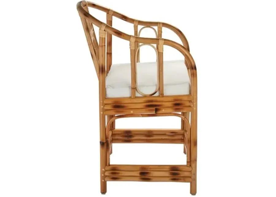 Malacca Tortoiseshell Armchair - Burnt Tortoiseshell - Jamie Young Co. - White